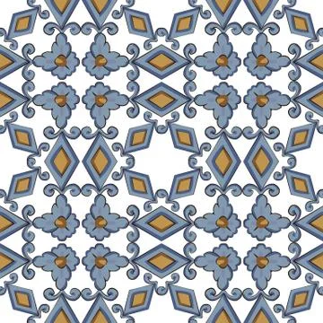 Vector damask seamless pattern background diamond check sqaure round curve cr Illustrazione stock