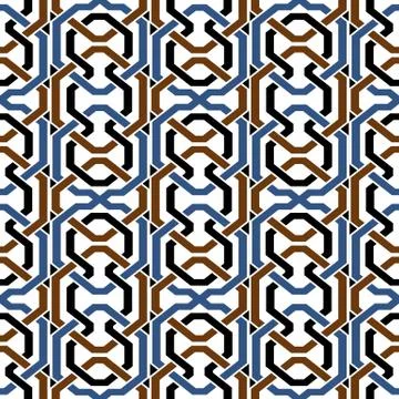 Vector damask seamless pattern background colorful polygon geometry cross fra Illustrazione stock