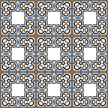 Vector damask seamless pattern background colorful polygon square geometry cr Illustrazione stock