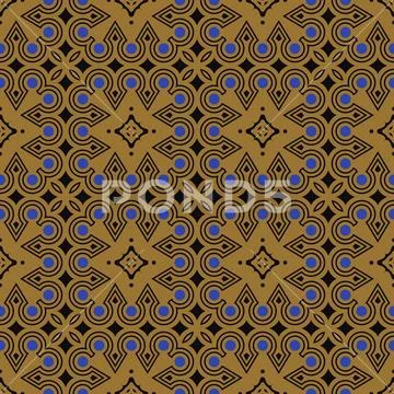 Vector damask seamless pattern background aboriginal round check cross frame Stock Illustration