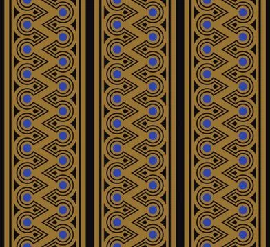 Vector damask seamless pattern background aboriginal triangle round cross fra Illustrazione stock