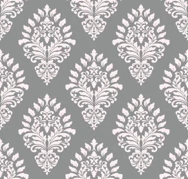 Vector damask seamless pattern background. Classical luxury old fashioned dam Illustrazione stock