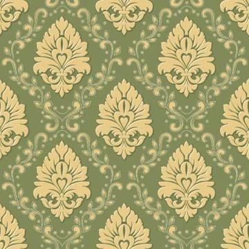 Vector damask seamless pattern background. Classical luxury old fashioned dam Illustrazione stock