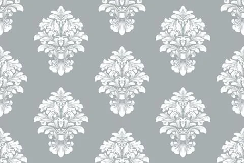 Vector damask seamless pattern background. Classical luxury old fashioned dam 스톡 일러스트