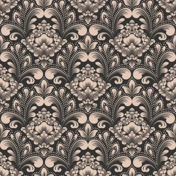 Vector damask seamless pattern background. Classical luxury old fashioned dam 스톡 일러스트