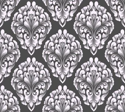 Vector damask seamless pattern background. Classical luxury old fashioned dam Stock Illustration