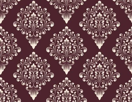 Vector damask seamless pattern background. Classical luxury old fashioned dam Illustrazione stock