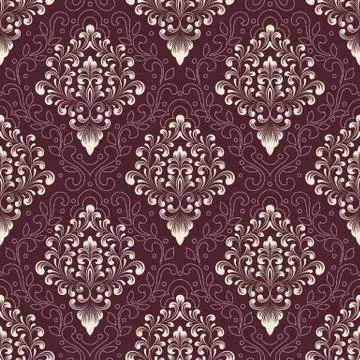 Vector damask seamless pattern background. Classical luxury old fashioned dam 스톡 일러스트