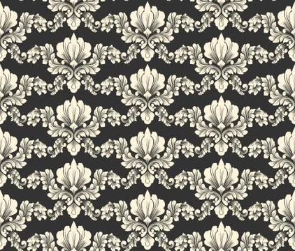 Vector damask seamless pattern background. Classical luxury old fashioned dam Stock Illustration