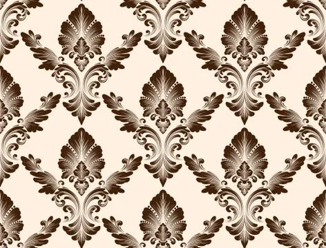 Vector damask seamless pattern background. Classical luxury old fashioned dam Stock Illustration