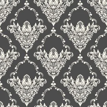 Vector damask seamless pattern background. Classical luxury old fashioned dam Stock Illustration