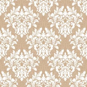 Vector damask seamless pattern background. Classical luxury old fashioned dam Illustrazione stock