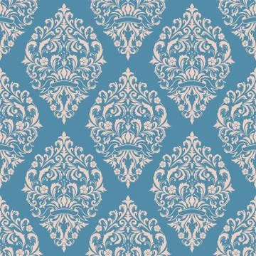 Vector damask seamless pattern background. Classical luxury old fashioned dam Stock Illustration