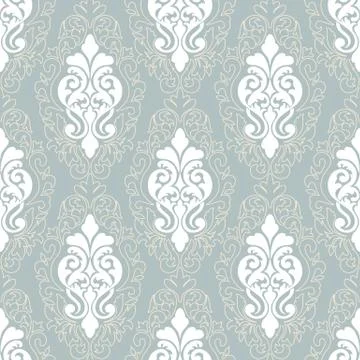 Vector damask seamless pattern background. Classical luxury old fashioned dam Illustrazione stock