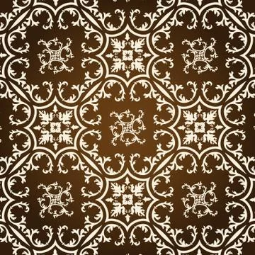 Vector damask seamless pattern background. Classical luxury old fashioned dam Illustrazione stock