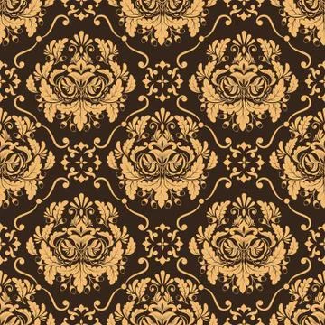Vector damask seamless pattern background. Classical luxury old fashioned dam Illustrazione stock