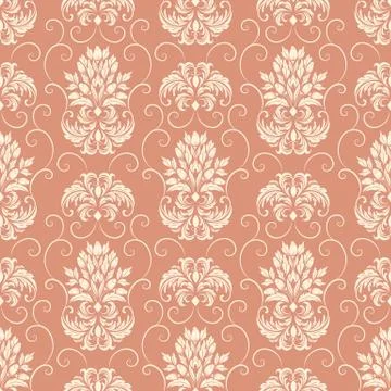 Vector damask seamless pattern background. Classical luxury old fashioned dam Stock Illustration