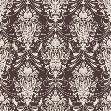 Vector damask seamless pattern background. Classical luxury old fashioned dam Illustrazione stock
