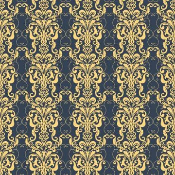 Vector damask seamless pattern background. Classical luxury old fashioned dam 스톡 일러스트