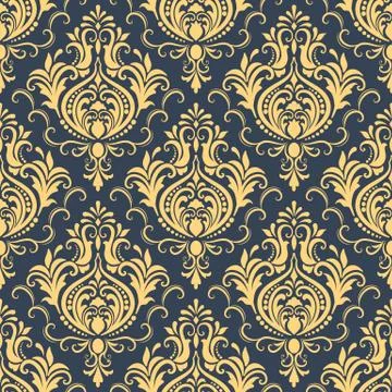Vector damask seamless pattern background. Classical luxury old fashioned dam 스톡 일러스트