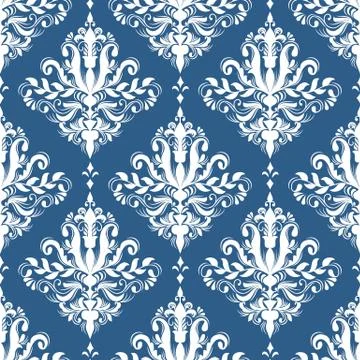 Vector damask seamless pattern background. Classical luxury old fashioned dam Stock Illustration