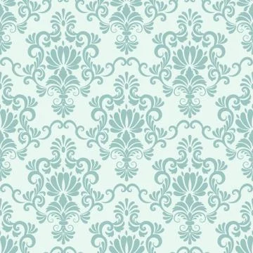 Vector damask seamless pattern background. Classical luxury old fashioned dam Illustrazione stock