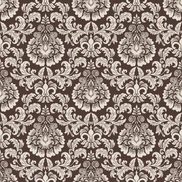Vector damask seamless pattern background. Classical luxury old fashioned dam Illustrazione stock