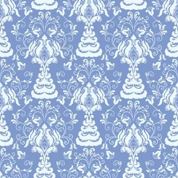 Vector damask seamless pattern background. Classical luxury old fashioned dam 스톡 일러스트