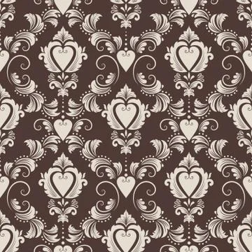 Vector damask seamless pattern background. Classical luxury old fashioned dam 스톡 일러스트