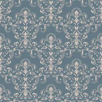 Vector damask seamless pattern background. Classical luxury old fashioned dam Illustrazione stock