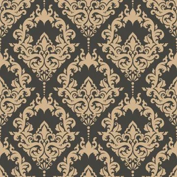 Vector damask seamless pattern background. Classical luxury old fashioned dam Stock Illustration