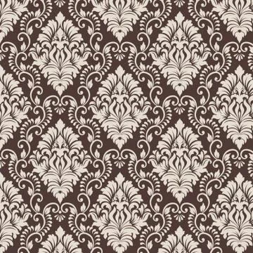 Vector damask seamless pattern background. Classical luxury old fashioned dam 스톡 일러스트