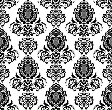 Vector damask seamless pattern background. Classical luxury old fashioned dam Stock Illustration