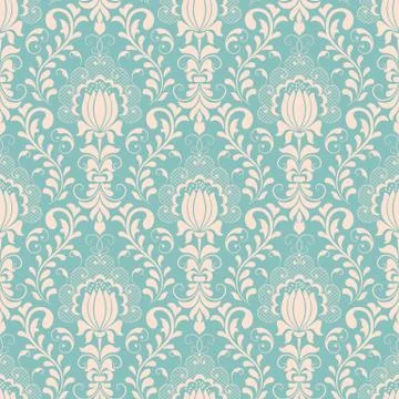 Vector damask seamless pattern background. Classical luxury old fashioned dam Illustrazione stock