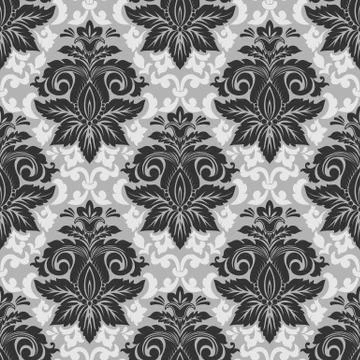 Vector damask seamless pattern background. Classical luxury old fashioned dam Illustrazione stock