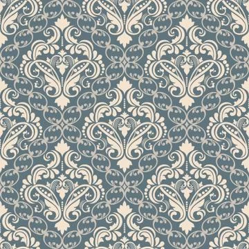 Vector damask seamless pattern background. Classical luxury old fashioned dam 스톡 일러스트