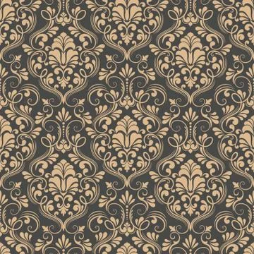 Vector damask seamless pattern background. Classical luxury old fashioned dam 스톡 일러스트