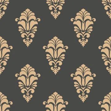 Vector damask seamless pattern background. Classical luxury old fashioned dam Illustrazione stock