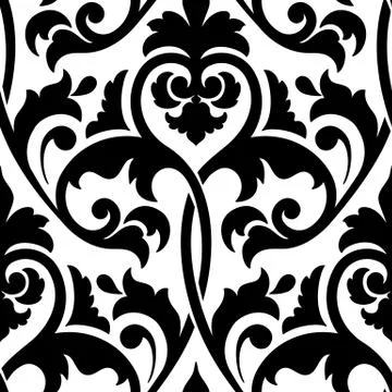Vector damask seamless pattern background. Classical luxury old fashioned dam Illustrazione stock