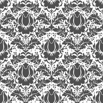 Vector damask seamless pattern background. Classical luxury old fashioned dam Illustrazione stock