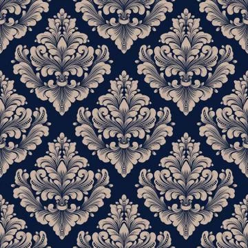 Vector damask seamless pattern background. Classical luxury old fashioned dam 스톡 일러스트