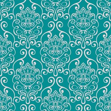 Vector damask seamless pattern background. Classical luxury old fashioned dam Stock Illustration