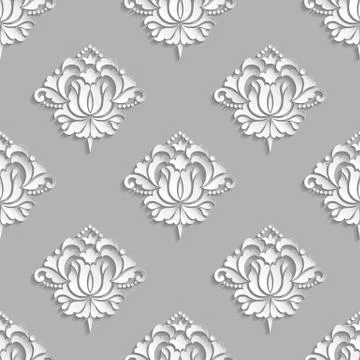 Vector damask seamless pattern background. Elegant luxury texture for wallpap Illustrazione stock