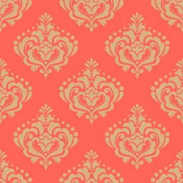 Vector damask seamless pattern background. Classical luxury old fashioned dam Illustrazione stock