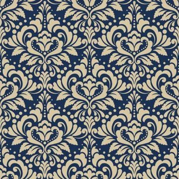 Vector damask seamless pattern background. Classical luxury old fashioned dam Stock Illustration