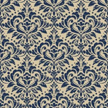 Vector damask seamless pattern background. Classical luxury old fashioned dam Illustrazione stock