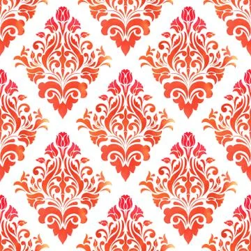 Vector damask seamless pattern background. Elegant luxury texture for wallpap 스톡 일러스트