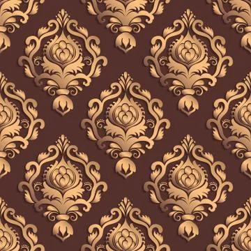 Vector damask seamless pattern background. Elegant luxury texture for wallpap Illustrazione stock