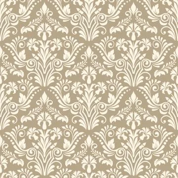 Vector damask seamless pattern background. Classical luxury old fashioned dam Illustrazione stock