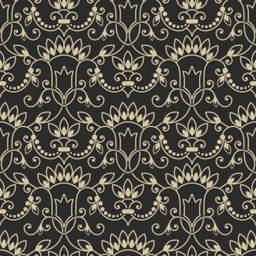 Vector damask seamless pattern background. Classical luxury old fashioned dam Stock Illustration